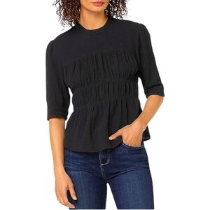 Joe’s Jeans Women's Black Peplum Cotton Gauze Top Size Large